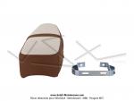 Selle longue biplace Marron et Beige - avec sangle passager + étrier de fixation - pour Mobylette Motobécane / MBK / Peugeot