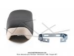 Selle longue biplace Noire et Blanche avec étrier de fixation pour Mobylette Motobécane / MBK / Peugeot