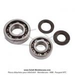 Roulements de vilebrequin (de carters moteur) SKF 6203 QE6 (17x40x12) (x1pc) + SKF 6204 QE6 (20x47x14) (x1pc) + Joints spi 20x30x4.5 (x1pc) + Ø16x30x4.5 (x1pc) pour Peugeot 101 / 102 / 103 / 104 / 105 / GT10 / GL10 / Country / BB (...)
