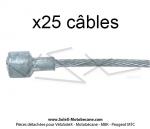 Câbles de frein avant / décompresseur 1.20m 18/10 pour SoleX / Mobylette Motobécane Motoconfort MBK / Peugeot (Lot de x25 câbles)