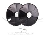 Flasques (Enjoliveurs) de roue - CYCLOSTAND - Noirs - 2x Petits Ø internes (roue avant) - pour Peugeot 103 / MBK 51 (la paire)
