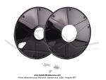 Flasques (Enjoliveurs) de roue - CYCLOSTAND - Noirs - 1x Petit + 1x Grand Ø interne (roue arrière) - pour Peugeot 103 / MBK 51 (la paire)