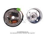 Allumage électronique - Poli / Chromé - type "Moriyama" + boîtier CDI + Bobine + Régulateur de tension + Antiparasite pour Mobylette Motobécane MBK 51 / 881 (AV10) (Pack)