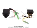 Allumage électronique - Poli / Chromé - type "Moriyama" + boîtier CDI + Bobine + Régulateur de tension + Antiparasite pour Mobylette Motobécane MBK 51 / 881 (AV10) (Pack)