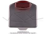 Plaque d'immatriculation MALY + Support d'ampoule + Ampoule "Navette" lg. 35mm / T10 - 6v 5w + Cabochon de feu rouge Maly pour Motobécane L99E / L75n
