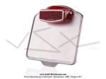 Plaque d'immatriculation MALY + Support d'ampoule + Ampoule "Navette" lg. 35mm / T10 - 6v 5w + Cabochon de feu rouge Maly pour Motobécane L99E / L75n