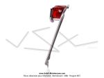 Plaque d'immatriculation MALY + Support d'ampoule + Ampoule "Navette" lg. 35mm / T10 - 6v 5w + Cabochon de feu rouge Maly pour Motobécane L99E / L75n