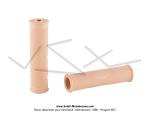 Poignées de guidon (Revêtement) - AMAC - Beige - Lg.125mm - Ø22 / Ø22 - dessin "moleté" (la paire)