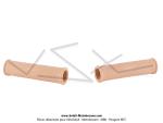 Poignées de guidon (Revêtement) - AMAC - Beige - Lg.125mm - Ø22 / Ø22 - dessin "moleté" (la paire)