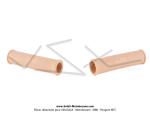 Poignées de guidon (Revêtement) - AMAC - Beiges - Lg.125mm - Ø22 / Ø25 - dessin "moleté" (la paire)