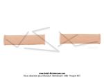 Poignées de guidon (Revêtement) - AMAC - Beiges - Lg.125mm - Ø22 / Ø25 - dessin "moleté" (la paire)