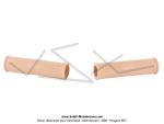 Poignées de guidon (Revêtement) - AMAC - Beige - Lg.125mm - Ø22 / Ø27 - dessin "moleté" (la paire)