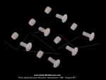 Vis + Ecrou plastique - M5 - pour Mobylette MBK 51 CF 1985 / 1987 (x6 paires)