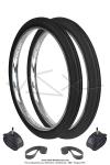 Pack 2x Pneus 600x45B type YY VSX / 2x Chambres à air 600 valve Vélo Presta French / 2x Fonds de jante 600 - pour SoleX 45cc à roues de 600 / 330 / 660 / 1010