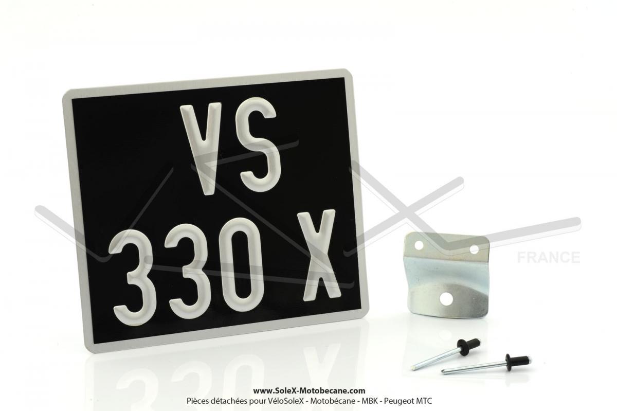 Kit Plaque Immatriculation Noire 140x120mm pour SoleX / Cyclos de ...
