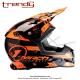 Casque Cross Noir / Orange - Trendy  T-902 MACH 1  - Taille M