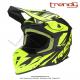 Casque Cross Noir / Jaune Fluo Mat - Trendy  T-903 LEAPER  - Taille M