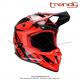 Casque Cross Noir / Rouge verni - Trendy  T-903 LEAPER  - Taille M