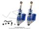 Amortisseurs rglables  gaz - ressort extrieur - Lg.285mm - Argent / Bleu - pour Mobylettes Motobcane / MBK 51 / Peugeot 103 (la paire)