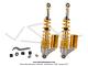 Amortisseurs rglables  gaz - ressort extrieur - Lg.330mm - Argent / Jaune - pour Mobylettes Motobcane / MBK 51 / Peugeot 103 (la paire)