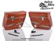 Sacoches  Chamrousse  C01 Chaudron  1298v2  - Finitions  Vichy  Noir et Blanc - Fixation par sangles cuirs - pour Mobylette Motobcane AV89 / SP50 / SPR (la paire)