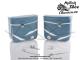 Sacoches  Chamrousse  C03 Bleu Motobcane  1345  - Finitions blanches - Fixation par sangles cuirs - pour Mobylette Motobcane / MBK / Peugeot (tous modles) (la paire)