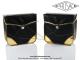 Sacoches  Prosac  P01E Noires - Finitions  lisers dors - Coins Dors - Fixation  crochets - Spciales pour VloSoleX (la paire)