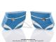 Sacoches S01 Bleues (finitions blanches) inclines - Fixation par crochets - Spciales pour VloSoleX 5000 / 6000