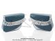 Sacoches Narbel N01 Bleu Motobcane  1345  - Finitions blanches  franges - Fixation par sangles cuirs - Fermeture type  besace  - pour Mobylette Motobcane / Motoconfort / MBK 85 / 88 (...) (la paire)