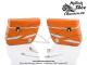 Sacoches  Chamrousse  C01 Oranges (finitions blanches) inclines - Fixation par sangles cuir - (la paire)