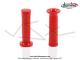 Poignées de guidon (Revêtement) - DOMINO - embouts carrés - Rouges - PVC - Lg. 122mm (la paire)