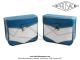 Sacoches  Prosac  P02 Bleu Atoll et Blanc - Fixation par crochets - Spciales VloSoleX 5000 / 6000 / Tnor