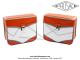 Sacoches  Prosac  P02 Orange et Blanc - Fixation par crochets - Spciales pour VloSoleX 5000 / 6000 / Tnor L & GL