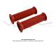 Poignes de guidon (Revtements) - LUSITO - Mini Targa - Rouges - Lg.120mm - Plastique (la paire)