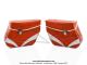 Sacoches S01 Oranges (finitions blanches) inclines - Fixation par crochets - Spciales pour VloSoleX 5000 / 6000