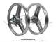 Roues (jantes) aluminium compltes grises 17 x1.6 type Grimca pour Peugeot 103 SP / MVL (la paire)