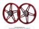 Roues (jantes) aluminium compltes rouges 17 x1.6 type Bernardi pour Peugeot 103 SP / MVL / Chrono / Vogue (la paire)