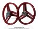 Paire de roues (jantes) aluminium compltes rouges 17 x1.6 type Grimca pour Peugeot 103 SP / MVL