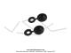 Capuchons plastiques pour rivets de plaque d'immatriculation noirs (x2 pcs)