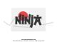 Dcalcomanie (Transfert)   Ninja  - Noire - 88x58mm - pour silencieux d'chappement Ninja