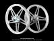 Roues (Jantes) avants / arrires compltes - 17  x 1,6 - Blanches - type Bernardi - pour Peugeot 103 MVL / VOGUE (la paire)