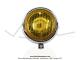 Phare chrom 125mm - Vitre jaune - avec casquette et support de compteur 60mm intgr