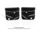 Sacoches  Chamrousse  C03 Noires - Finitions  Vichy  Noir et Blanc - Fixation par sangles cuirs - pour Mobylette Motobcane / MBK / Peugeot (tous modles) (la paire)