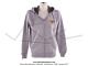 Veste / Sweat-shirt Zipp avec capuche Gris Oxford - Logo Brod Tte de Gaulois Motobcane coeur et dos - Taille M