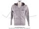 Veste / Sweat-shirt Zipp avec capuche Gris Oxford - Logo Brod M Motobcane coeur et dos - Taille M