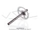 Axe de p�dalier - 28 dents - Ajour� / Zingu� - Lg. - 3 gorges de circlips - pour Mobylette Motob�cane / MBK 50 / 50 / 51 (...)