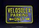 Tle peinte avec relief noir et jaune  VloSoleX Parking Only  46x30cm