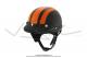 Casque Bol Demi-Jet Simili-cuir Noir / Orange style Rtro Vintage SoleX / Mobylette Motobcane / Peugeot / Vespa