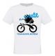 T-shirt blanc -  Tomahawk - La Patate  - Noir / Bleu - Taille M