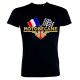 T-shirt Noir - Logo Motobcane + Drapeaux - Taille M